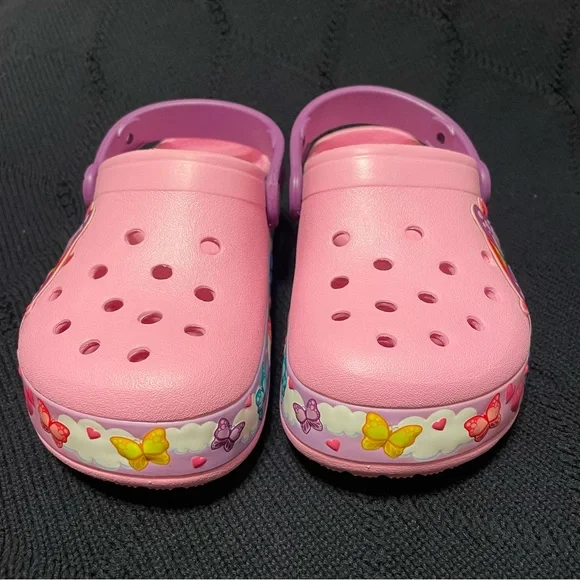 Like new! Pink butterfly crocs size 13 Light up! - Picture 3 of 5